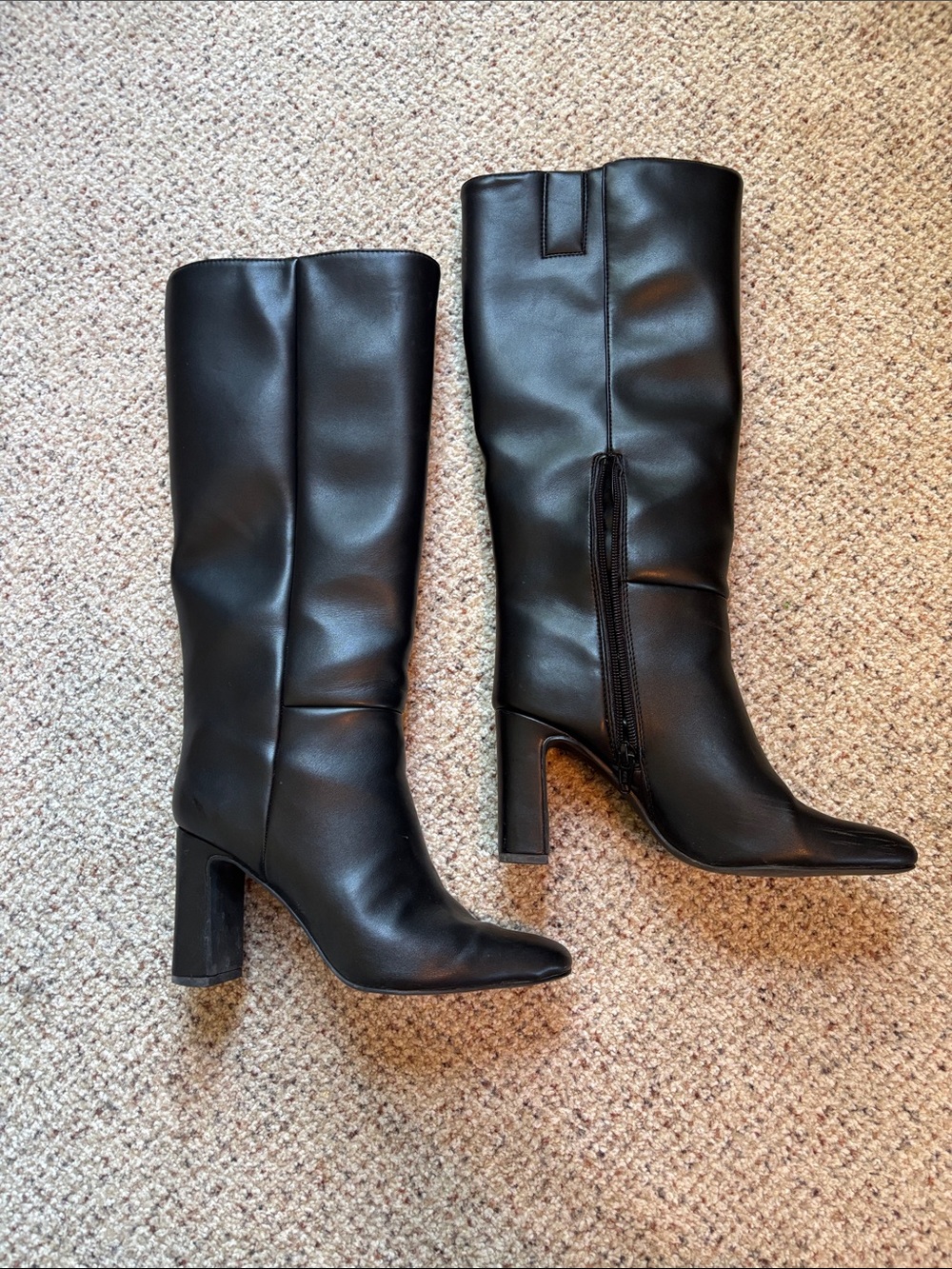 A New Day Black Tall Block-Heel Knee Boots